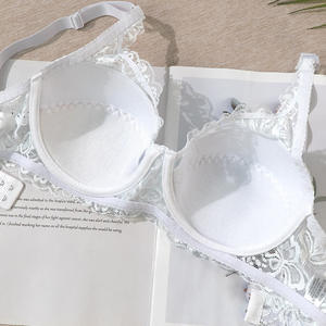 <span class=keywords><strong>Reggiseni</strong></span> senza cuciture da donna per <span class=keywords><strong>taglie</strong></span> forti da donna con motivo a fiocco in pizzo floreale Push-Up con funzione ricamata cerchi in acciaio coppetta reggiseno - Product Image 3