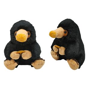 Peluche Mole noire, adorable animal assis, poupée en peluche avec fourrure en velours doux, <span class=keywords><strong>bec</strong></span> orange, mains et pieds stylisés, pour décoration intérieure et cadeau - Product Image 1