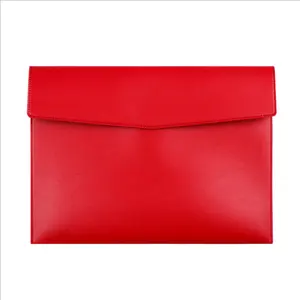 Nouveau sac de rangement personnalisé pour documents juridiques Business Included A4 File Red Paper Holder Simple Leather Portfolio Folders