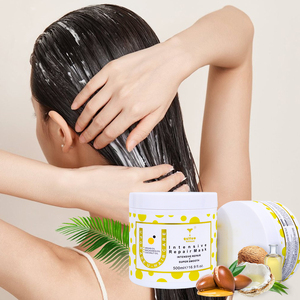 <span class=keywords><strong>Masque</strong></span> réparateur intensif personnalisé pour tous les types de cheveux, <span class=keywords><strong>nourrissant</strong></span> avec de la kératine organique, de l'acide hyaluronique, de l'argan et de l'huile de noix de coco - Product Image 1