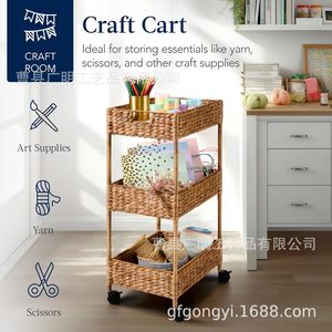 Cesta de Almacenamiento Multiusos con Ruedas, Rectangular, Color Castaño, Carrito de Almacenamiento Ecológico - Product Image 3
