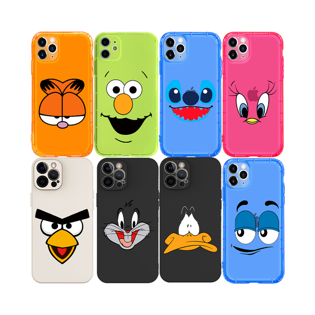 Cartoon Animal Smiling Face Mobile Phone Case for iPhone 15 Pro Max 8 Plus Luxury Design Shockproof Feature