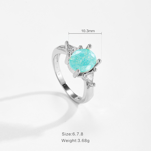 FUAMAY 2025 élégant Boho bijoux en laiton cuivre deux tons Tri pierre côté pierres ovale opale anneau Chic Festival élégant sophistiqué - Product Image 5