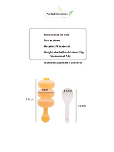 H693 Kit de moules écologiques pour boulettes de riz DIY, shaker en plastique, outil de cuisine avec cuillère à riz et boîte de moules à boulettes - Product Image 6