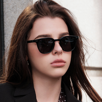 Lunettes de soleil polarisées vintage carrées unisexe TR90 CP Temple TR Frame pour homme, monture noire, tendance extérieure