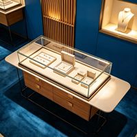 Vitrine à bijoux et montres avec tiroirs, éclairage LED, écologique, durable, grande vitrine pour bijouterie