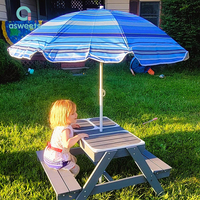 Table de jeu sensorielle convertible 3 en 1 Asweets, certifiée CPC, en bois massif, meubles d'extérieur pour enfants, pour les distributeurs