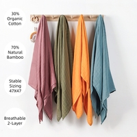 Couverture de réception en gros certifiée OEKO-TEX 100, multi-usages, pour soins quotidiens, couverture de poussette, linge à épaules, emmailloteuse personnalisée en mousseline