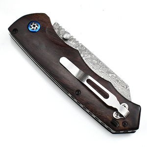 Làm bằng tay Damascus thép Túi dao độ cứng cao chất lượng tuyệt vời da vỏ bọc gỗ xử lý xách tay chiến thuật cắm trại dao - Product Image 5