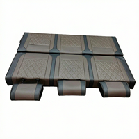 Siège de fourgonnette universel réversible 3 places, lit pliable double face, banquette 2-en-1 en cuir PU, pièces de modification automobile