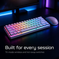 Clavier mécanique compact 68 touches, éclairage RGB par touche, hot-swappable, trois modes (filaire, Bluetooth, 2.4G), USB-C