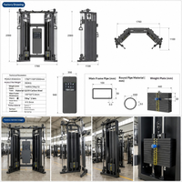 Appareil de musculation multifonctionnel commercial en acier : Crossover à câbles, Smith Machine et Power Rack combinés, avec pile de poids de 140 kg
