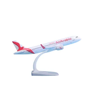 热卖定制压铸1/180空客320飞机型号20厘米阿拉伯航空A320飞机型号商务礼品