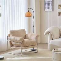 Fauteuil d'appoint en velours, chaise de salon à surface douce et moelleuse, fauteuil paresseux, texture haut de gamme, assise confortable et premium