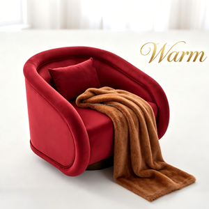 Poltrona Girevole Moderna in Velluto, Sedia Imbottita a Forma di Zucca con Base in Legno Massello per <span class=keywords><strong>Soggiorno</strong></span>, Camera da Letto e <span class=keywords><strong>Salotto</strong></span> - Product Image 4