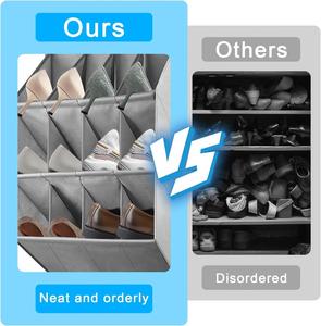 Hanging <b>Wall</b> <b>Mounted</b> <b>Shoe</b> <b>Storage</b> with 12 Large Pockets & 6 Hooks, Space-saving Polyester Organizer for Camping, Motorhome - Product Image 6