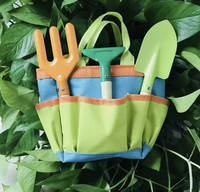 Ensemble d'outils de jardinage pour enfants, kit de jardinage pour enfants avec mini chariot, râteau, fourche, truelle et arrosoir