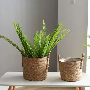 Vente en gros de paniers à plantes en rotin tressé, style nordique, art tricoté, plantes en pot tissées, orchidées papillon, pots à fleurs - Product Image 4