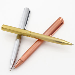 Stylo bille professionnel en métal rose doré de luxe avec logo de marque gravé, personnalisable - Product Image 2