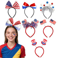 Serre-têtes du 4 juillet, accessoires de fête patriotiques, chapeau de l'oncle Sam, décorations capillaires drapeau américain pour la fête de l'Indépendance