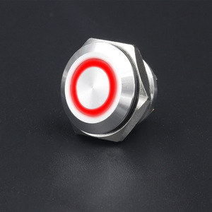 Interruptor de Botón Pulsador Corto de 16 mm, Cabeza Plana, Terminal Largo, Color Negro - Product Image 4