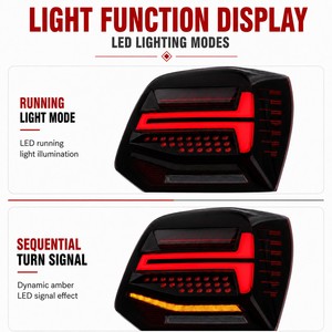 Feux arrière LED fumés pour Volkswagen Polo 2011-2018 avec clignotants séquentiels - Product Image 2