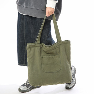 Bolsa Tote de Lona Lavada Vintage, Grande Capacidade, Bolsa de Compras para Mulheres, Ideal para o Dia a Dia - Product Image 4