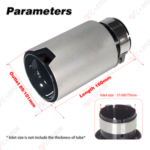 Embouts de queue d'échappement en acier inoxydable 304 noir et sablage de style M Tuyaux de silencieux d'échappement universels Tuyaux d'échappement modifiés - Product Image 6