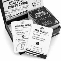 Cartes de jeu personnalisées en papier noir et blanc pour le sport, impression sur mesure par le fabricant, 300-350 cartes avec boîte en 2 parties