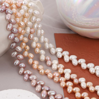 Perles de riz naturelles longues, perles d'eau douce, brin de perles en vrac 7-8 mm pour bracelet fait main, collier, création de bijoux DIY