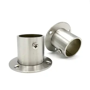 Supporti a parete in acciaio inossidabile per raccordi tubolari con flangia singola a piede alto - Product Image 1