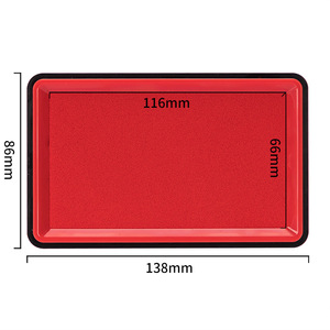 Deli Stamp Pad 9864ES Red Square Oil-Based Quick-Drying For Office Finance Banking - Product Image 2