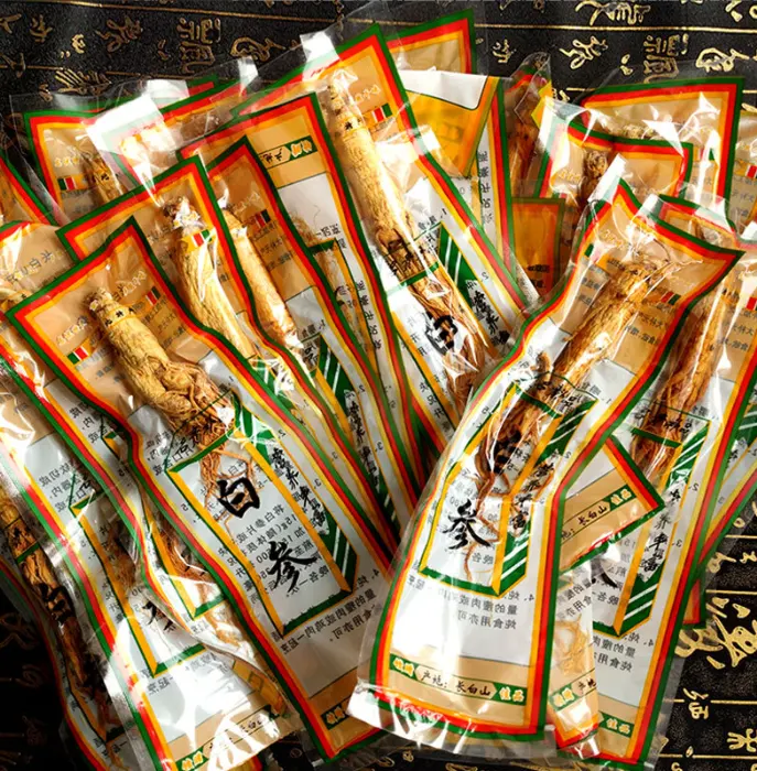 Ginseng confezionato sottovuoto all'ingrosso personalizzato che produce tè o cucina Ginseng bianco naturale al 100%