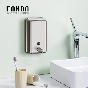 FANDA 40 OZ. DISTRIBUTEUR DE SAVON LIQUIDE VERTICAL EN ACIER INOXYDABLE FABRIQUÉ À TAIWAN - Product Image 2