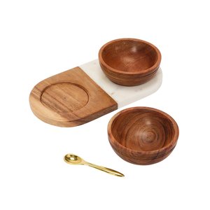 Bol en bois naturel artisanal pour servir des salades, des fruits, des collations, des fruits secs et pour une utilisation à la maison et en cuisine - Product Image 2