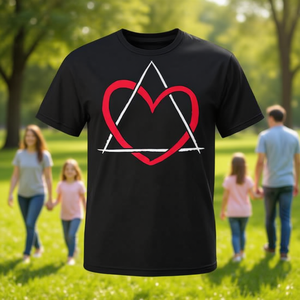Camiseta con símbolo de triángulo y corazón para el Día de la Adopción Familiar - Product Image 3