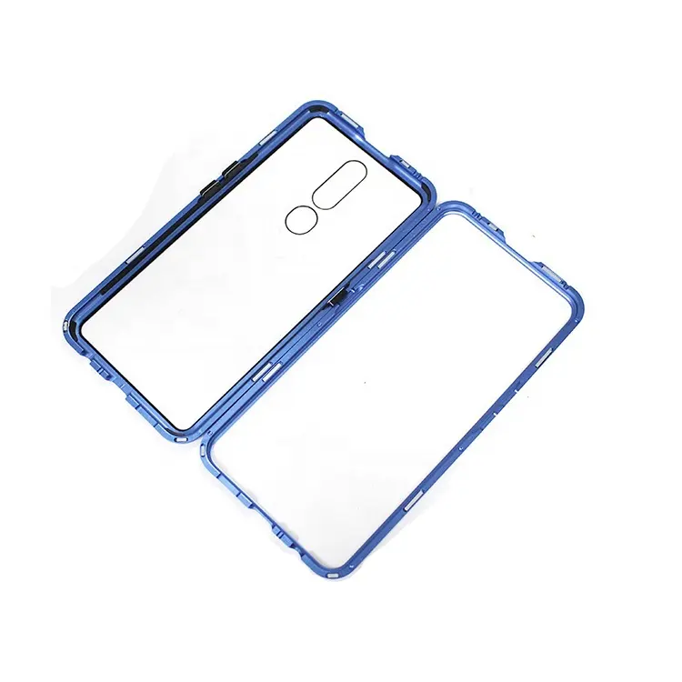 2020 Clear Magnet Glass Phone Case Back Cover with Metal for Oppo Find X2 Pro Reno2 F Z Reno Ace 3 A A31 F15 K5 A8 A11 5G A91 A9