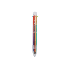 XH <b>Multi</b> Function <b>Pen</b> 6-<b>Color</b> Ballpoint Transparent Barrel Push Button Writing Drawing Journaling Stylus <b>Pen</b> - Product Image 3