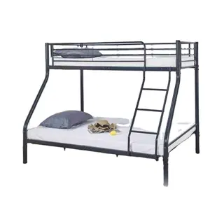 Fabriek Goedkope Metalen Stapelbed Frame Smeedijzeren Bed Stalen Tweepersoonsbedden Voor Bouwplaats Werknemer Slaapzaal