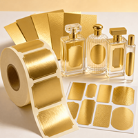 Étiquettes de parfum personnalisées en feuille d'or, autocollants de luxe imperméables pour emballages de bouteilles en verre, fournisseur OEM en rouleaux pour usines