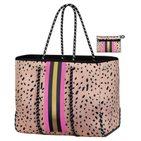 Sac fourre-tout isotherme imperméable pour femme, grande capacité, haute qualité, imprimé léopard, fermeture ouverte, sac de plage d'été
