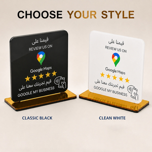 Support de menu de table en acrylique étanche avec code QR NFC RFID personnalisable pour avis Google, distance de lecture 1-10 cm, logo, 13,56 MHz, vente en gros - Product Image 2