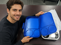 Boîte à lunch Bento moderne Lekfre en acier inoxydable 304 - 3 compartiments empilables, étanches, pour la préparation des repas au bureau et à l'école