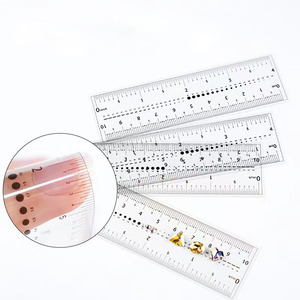 Règle de <span class=keywords><strong>mesure</strong></span> professionnelle en PVC Transparent pour ongles souples, strass, presse sur les ongles, outils de fournitures pour ongles - Product Image 1