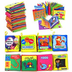 Juego de 8 Libros de Tela Suaves No Tóxicos para Bebés, Libros Arrugados con Sonido de Rasguño - Product Image 1