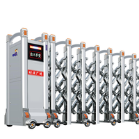 Portail coulissant automatique électrique moderne en alliage d'aluminium télescopique rétractable avec télécommande extérieure pour la sécurité