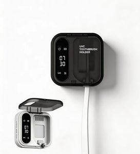 Customized travel portable mini 650mah battery powered <b>wall</b>-mounted <b>led</b> <b>clock</b> display toothbrush sanitizers with heating - Product Image 1