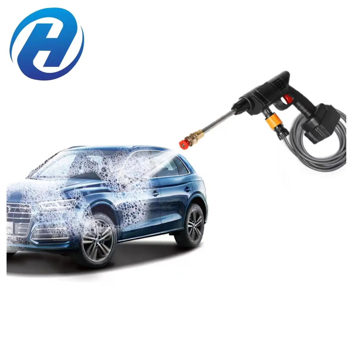 HGD Portabel Kuat Tekanan Tinggi 24V 48V Lithium Tanpa Kabel Nirkabel Cuci Mobil Jet Air Pistol Busa Pencuci Mobil