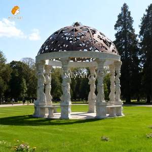 Pergola ronde <span class=keywords><strong>de</strong></span> gazebo en <span class=keywords><strong>pierre</strong></span> <span class=keywords><strong>de</strong></span> marbre sculptée à la main avec statue <span class=keywords><strong>de</strong></span> figure <span class=keywords><strong>pour</strong></span> le <span class=keywords><strong>jardin</strong></span> <span class=keywords><strong>de</strong></span> parc public extérieur MILY - Product Image 3