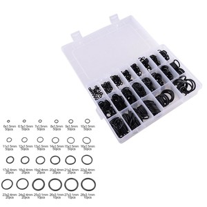 800 buah karet o-ring segel pencuci bermacam-macam Set Kit Gasket HNBR A/C sistem hitam 6-28mm AC mobil karet O Ring segel - Product Image 2